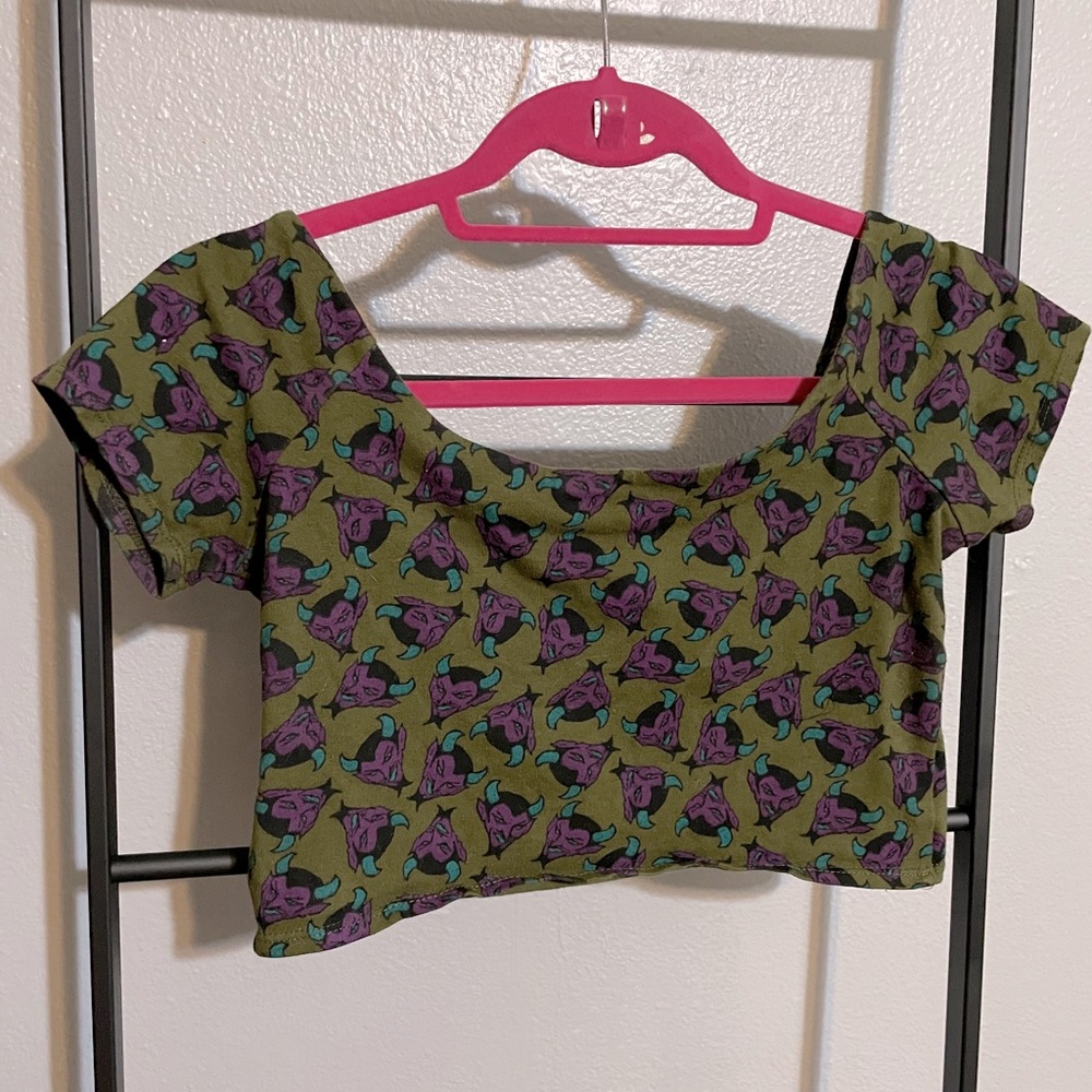 Betsey Johnson green devil crop top